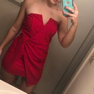 Red mini bodycon dress